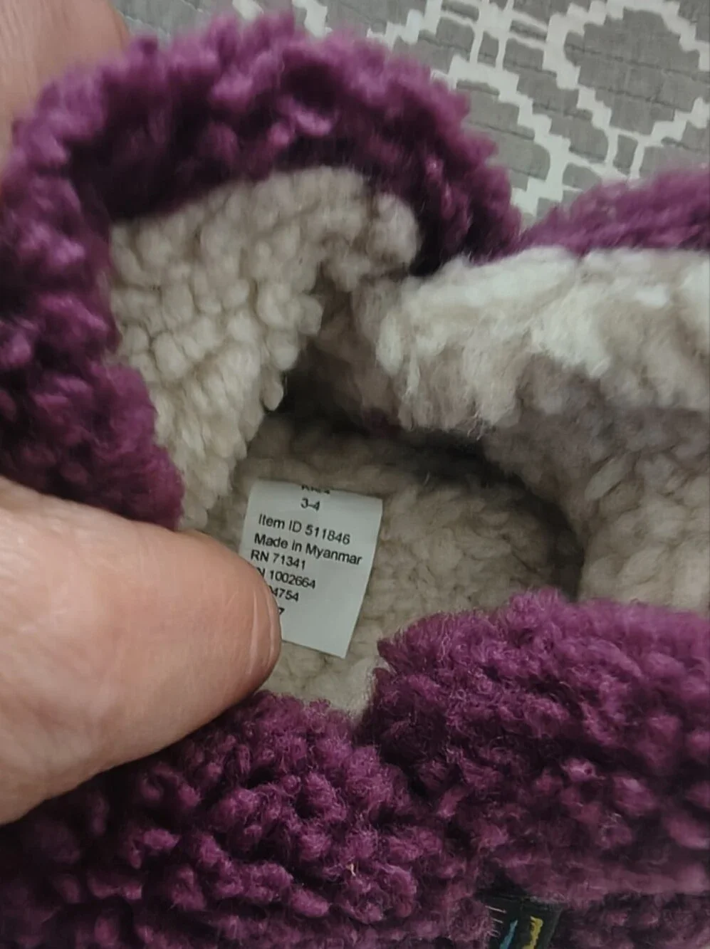 New L.L. Bean Kids 3-4 Plush Slip-On Slippers in Plum